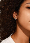 Pilgrim Peace Huggie Hoop & Stud Earrings Set, Silver
