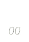 Pilgrim Trudy Crystal Hoop Earrings, Silver