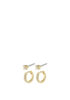 Pilgrim Mille Crystal 2 in 1 Earrings, Gold