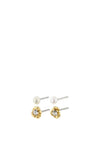 Pilgrim Tina Crystal & Pearl Stud Earrings, Gold