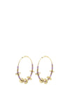 Pilgrim Energetic Purple Hoop Earrings, Gold