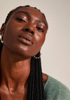 Pilgrim Energetic Purple Hoop Earrings, Gold