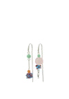 Pilgrim Finula Asymmetrical Multicoloured Drop Earrings, Silver