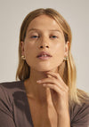Pilgrim Happy Organic Shaped Hoop Earrings, Gold