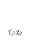 Pilgrim Happy Organic Shaped Hoop Earrings, Silver