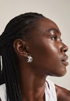 Pilgrim Happy Organic Shaped Hoop Earrings, Silver