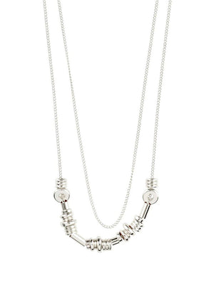 Pilgrim Dreams Double Chain Necklace, Silver