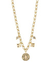 Pilgrim Quartz Medallion Necklace, Gold