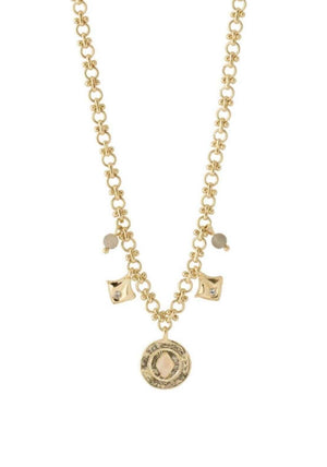 Pilgrim Quartz Medallion Necklace, Gold