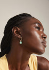 Pilgrim Paolina Hoop Earrings with Green Pearl, Gold