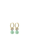 Pilgrim Paolina Hoop Earrings with Green Pearl, Gold