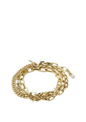 Pilgrim Enchantment Multi-Chain Bracelet, Gold
