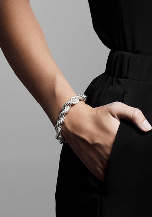 Pilgrim Horizon Twisted Rope Bracelet, Silver