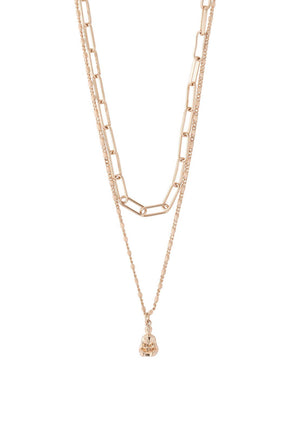Pilgrim Sincerity Layered Necklace, Rose Gold