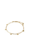 Pilgrim River Charm Link Anklet, Gold