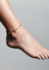Pilgrim River Charm Link Anklet, Gold
