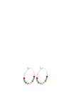 Pilgrim Maggie Beaded Hoop Earrings, Silver