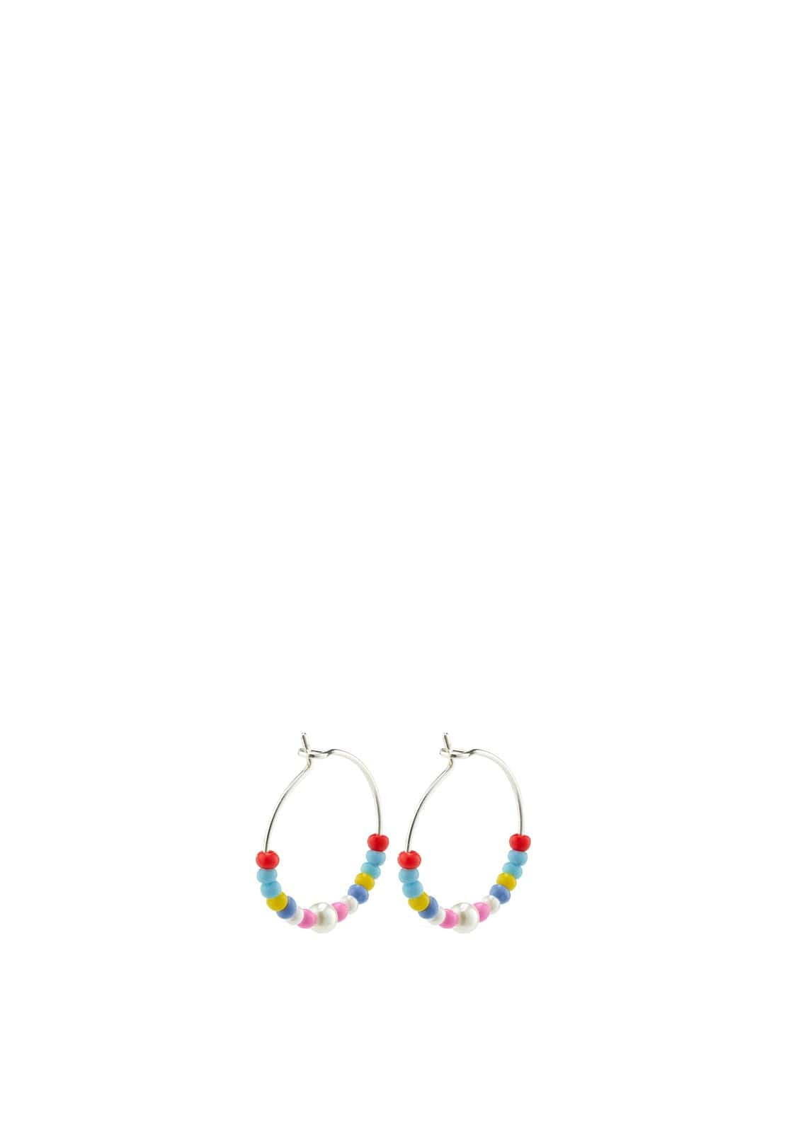 Pilgrim Maggie Beaded Hoop Earrings, Silver