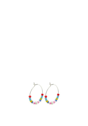 Pilgrim Maggie Beaded Hoop Earrings, Silver