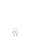 Pilgrim Nyla Crescent Stud & Hoop Set, Silver