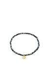 Pilgrim Indie Grey Mix Glass Bead Bracelet, Gold