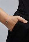 Pilgrim Air Green Oval Bracelet, Silver