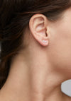 Pilgrim Anita Ear Crawlers Multi-Coloured Crystals Earrings, Silver
