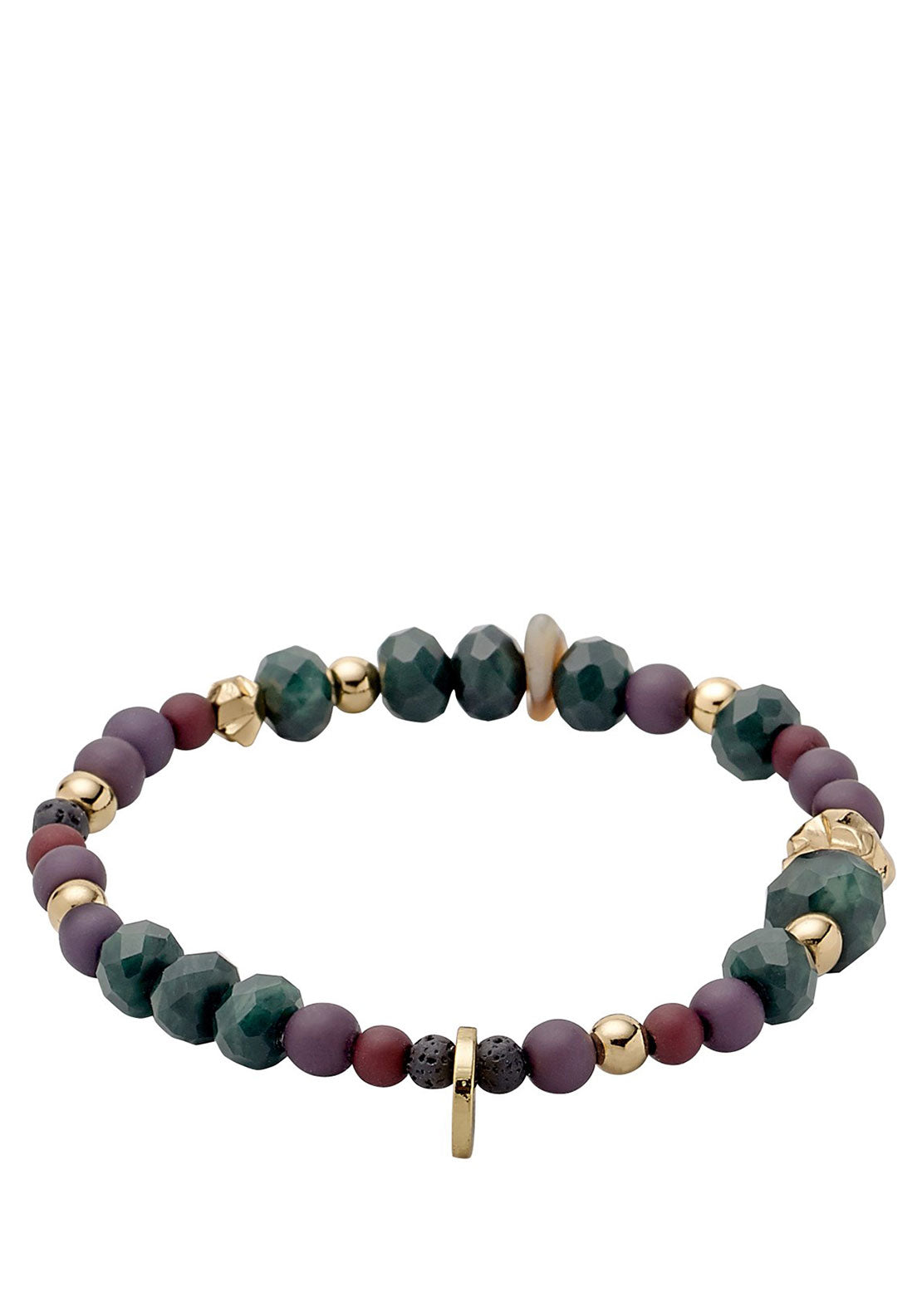 Pilgrim Crystal Beaded Bracelet, Green/ Gold