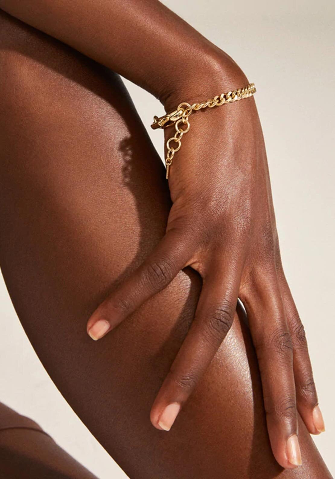 Pilgrim Hopeful Curb Chain Bracelet, Gold