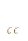 Pilgrim Brigitte Crystal Hoop Earrings, Gold Multi
