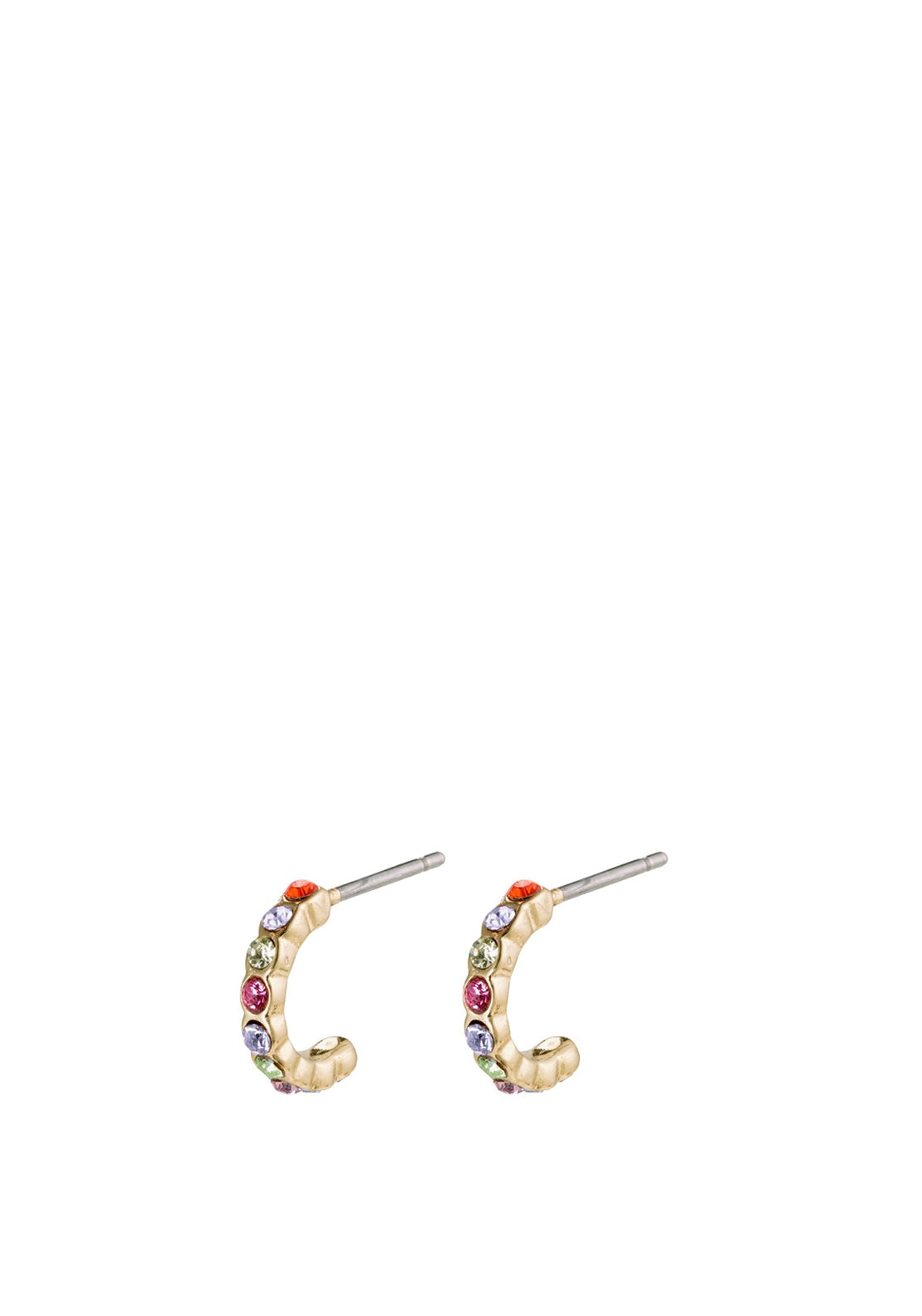Pilgrim Brigitte Crystal Hoop Earrings, Gold Multi