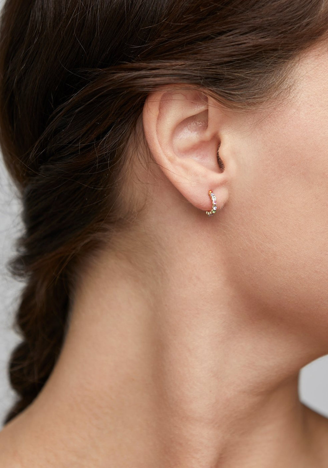 Pilgrim Brigitte Crystal Hoop Earrings, Gold Multi