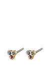 Pilgrim Caily Multi-Coloured Crystal Triangle Earrings, Gold