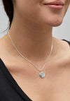 Pilgrim Cornelia Hammered Round Pendant Necklace, Silver