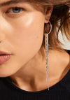 Pilgrim Hopeful Chain Fringe Earring, Silver