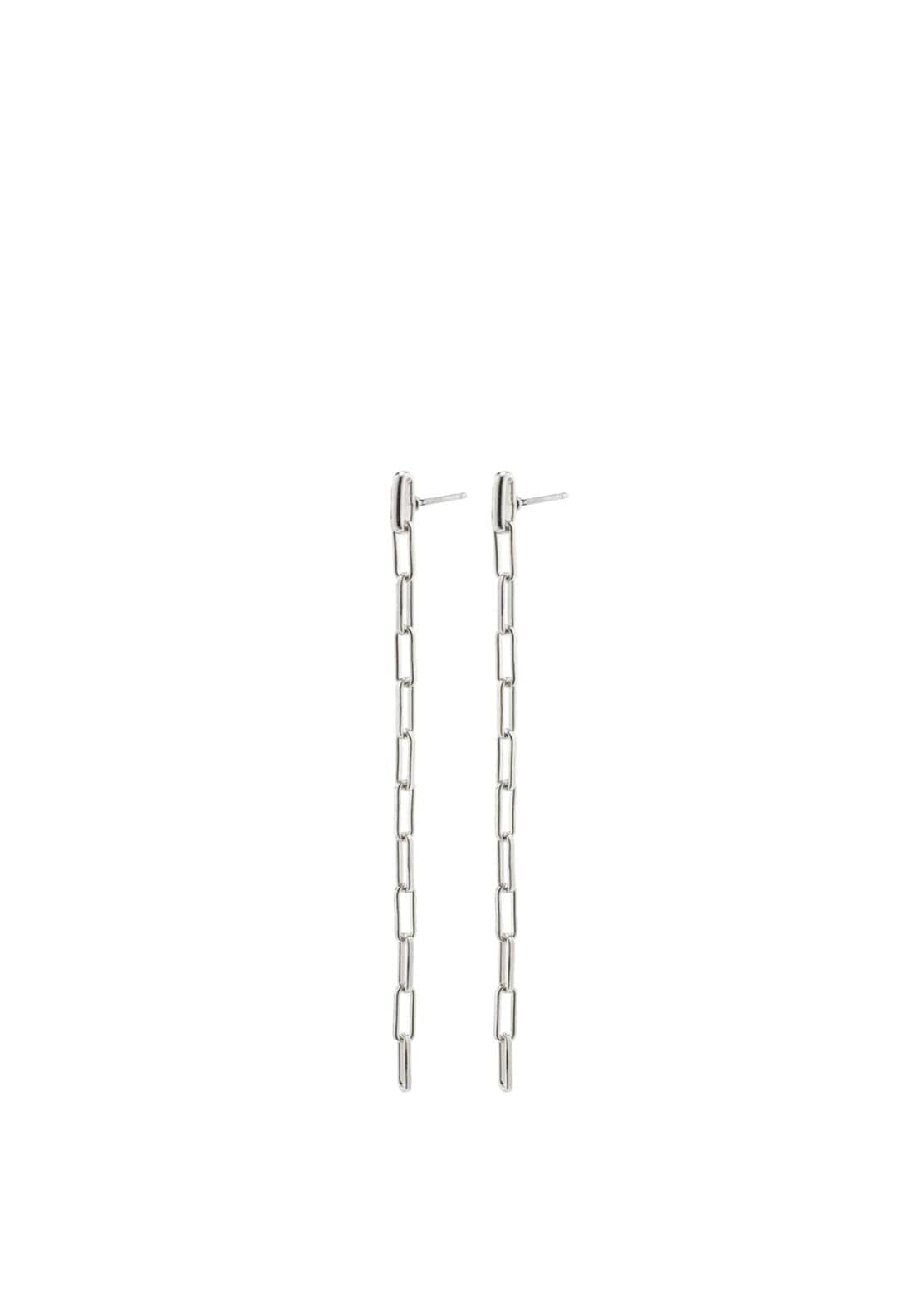Pilgrim Thilde Long Chain Earrings, Silver