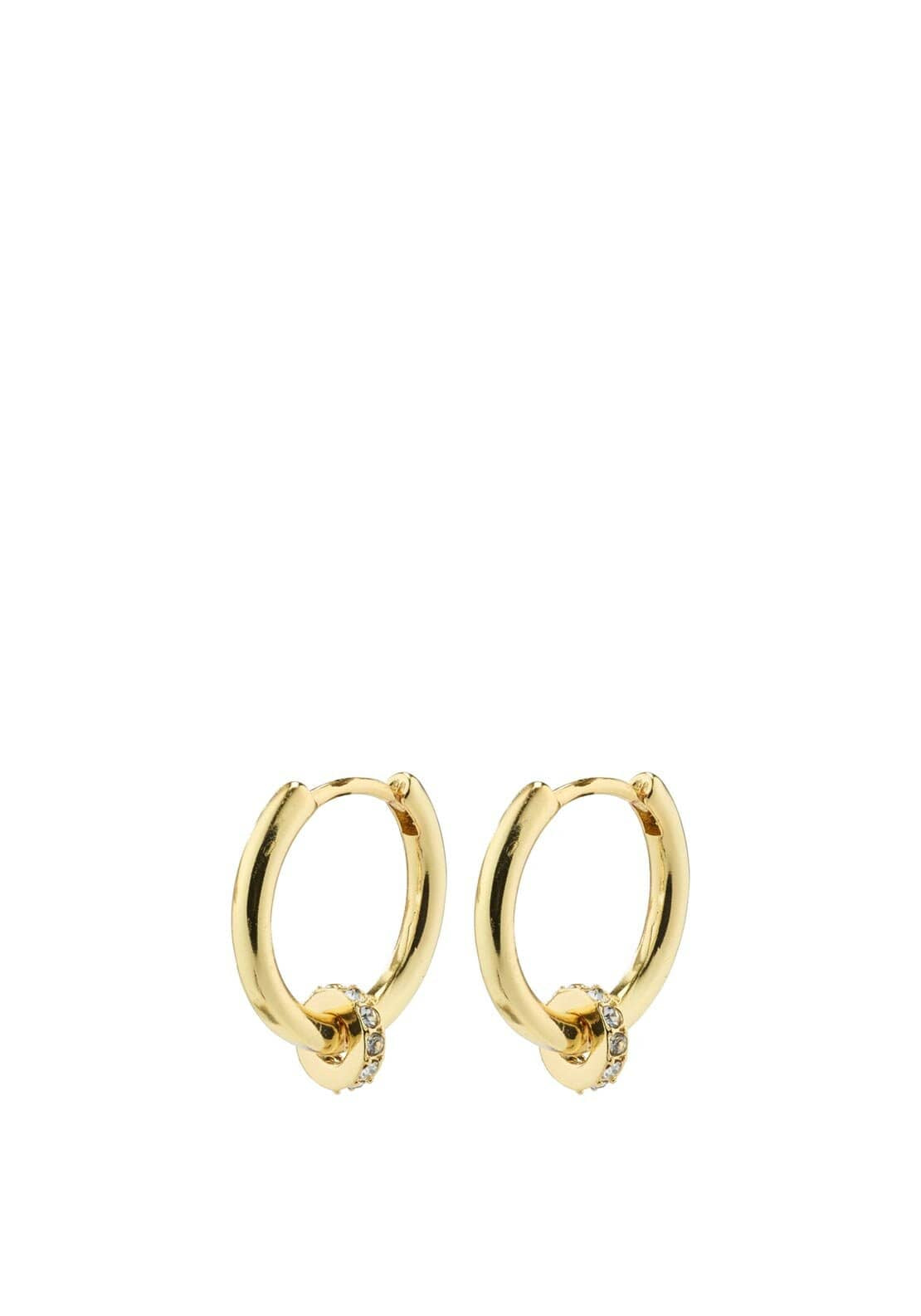 Pilgrim Ecstatic Huggies Crystal Hoop Earrings, Gold