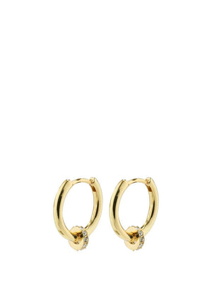 Pilgrim Ecstatic Huggies Crystal Hoop Earrings, Gold