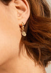 Pilgrim Thankful Coin Huggie Hoop Earrings, Gold