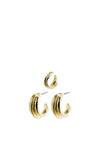 Pilgrim Amanda Hoop & Cuff Earrings Set, Gold