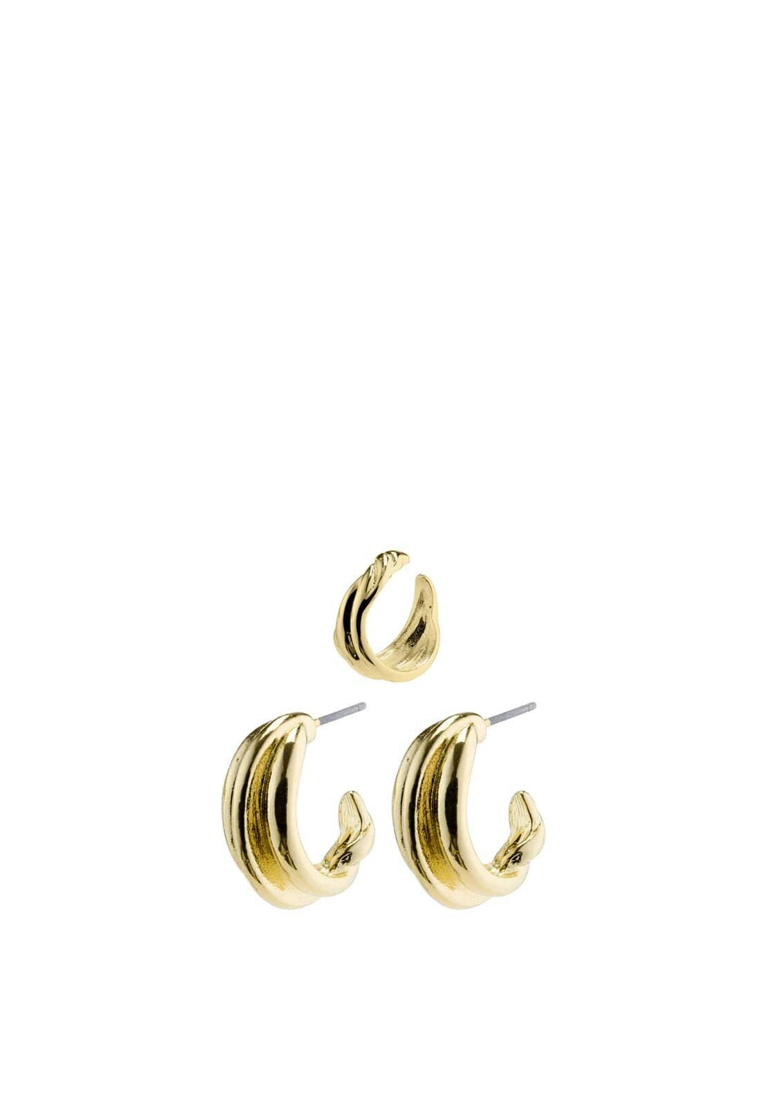 Pilgrim Amanda Hoop & Cuff Earrings Set, Gold