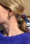 Pilgrim Roberta Crystal Semi-Hoop Earrings, Gold