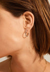 Pilgrim Jolene Wavy Crystal Hoop Earrings, Gold