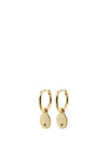 Pilgrim Julietta Crystal Coin Hoop Earrings, Gold