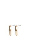 Pilgrim Elise Oval Link Crystal Earrings, Rose Gold