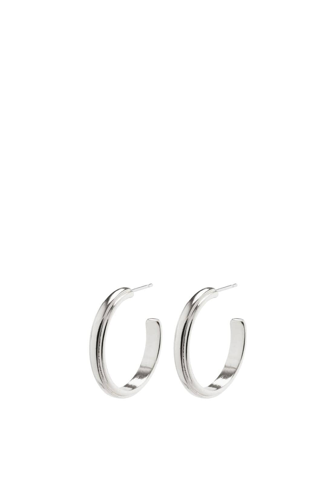 Pilgrim Thankful Medium Hoop Earrings, Silver