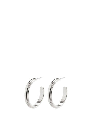 Pilgrim Thankful Medium Hoop Earrings, Silver