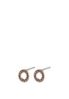 Pilgrim Tessa Circle Crystal Small Earrings, Rose Gold