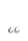 Pilgrim Courageous Twirl Huggie Hoop Earrings, Silver