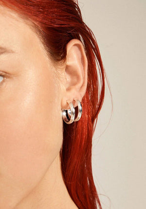 Pilgrim Amina Medium Hoop Earrings, Silver